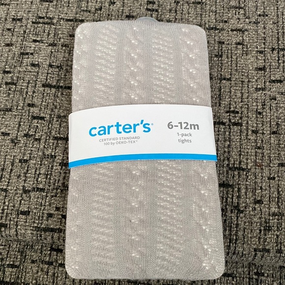 Carter’s Baby Girl Gray Tights 6-12 Months - Picture 1 of 3